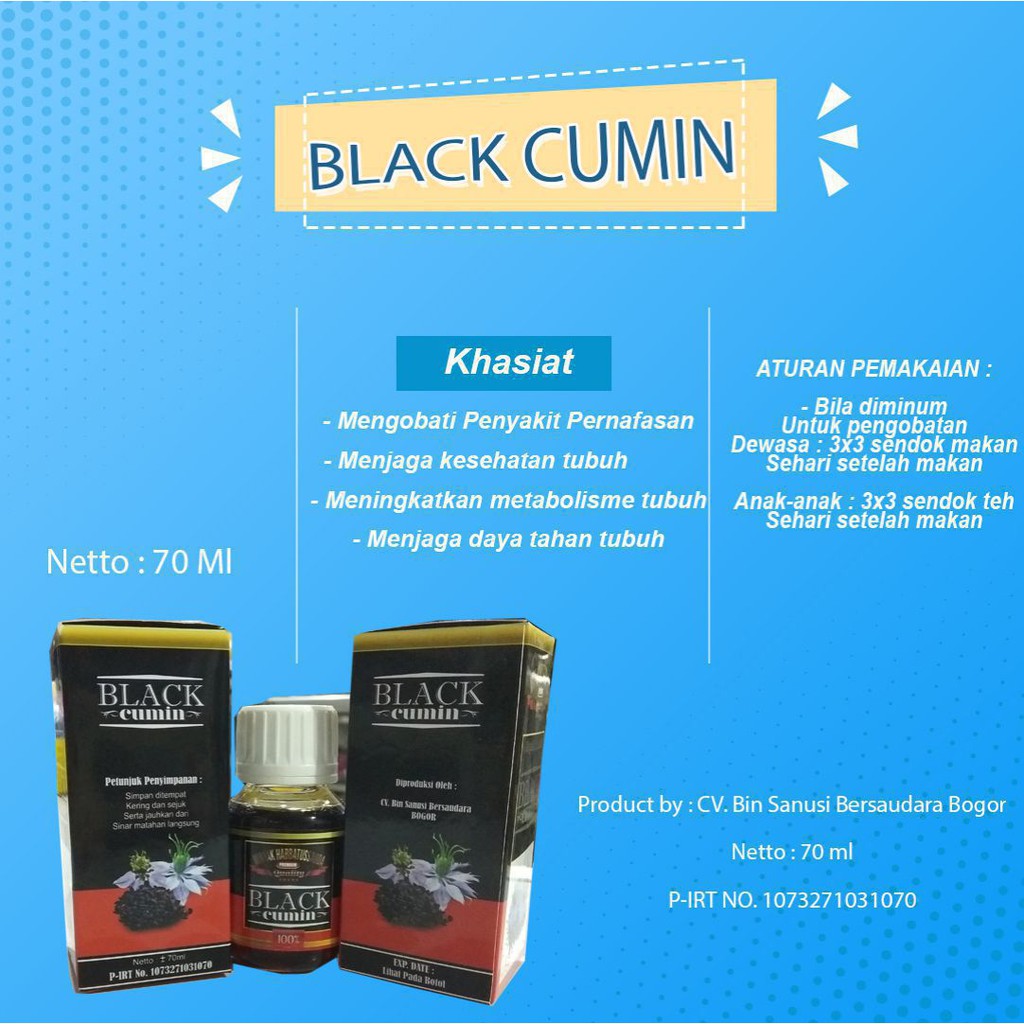 Menjaga Daya Tahan Tubuh Black Cumin 70 Ml M Habbatussauda