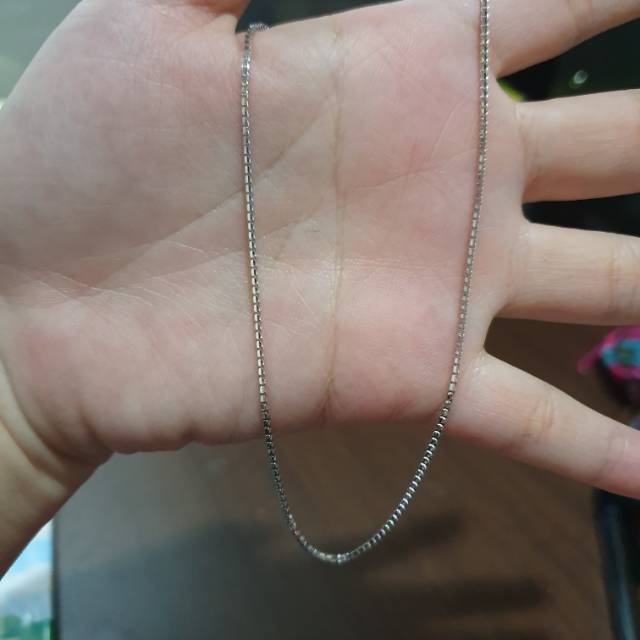 Kalung polos kadar 750 emas asli