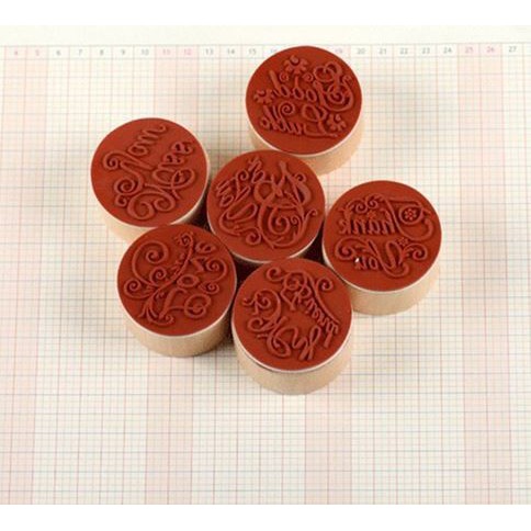 Wooden Stamp - Round Greetings Word Series