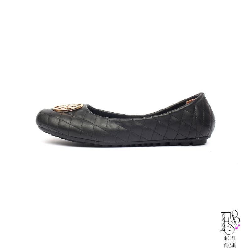 Fsb - Sepatu Flat Shoes Wanita (LIDYA - Black)-Black