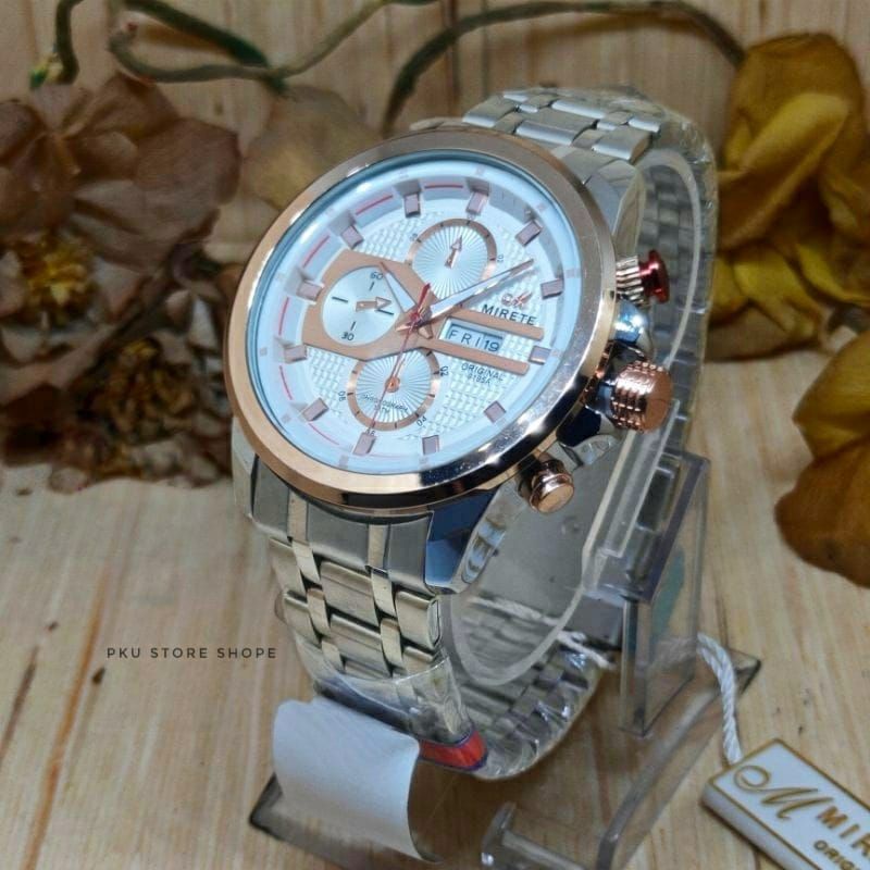 JAM TANGAN PRIA MIRETE 8879 WATER RESISTANT TERMURAH JAM TANGAN IMPORT PRIA TERBARU jam tangan cowok mirete