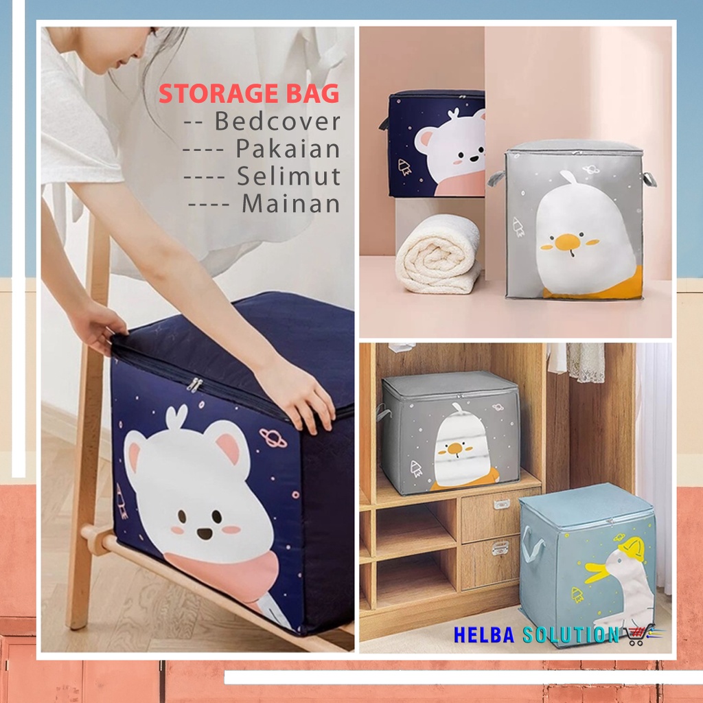 Tas Penyimpanan Selimut Bedcover Baju Pakaian Mainan Multifungsi STORAGE Bag Organizer 33A