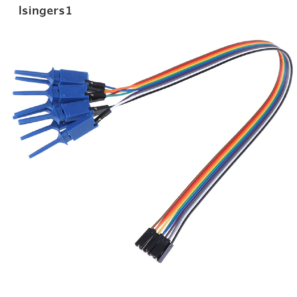 (lsingers1) 10pcs / Set Test Hook / Jepit Buaya 300mm Untuk Kabel Logic Analyzer