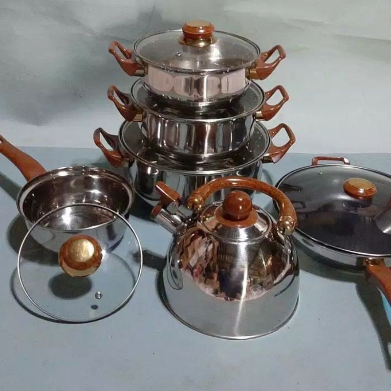 Niko   ,  Panci Set , Multifungsi , Wajan , Goreng , stainless