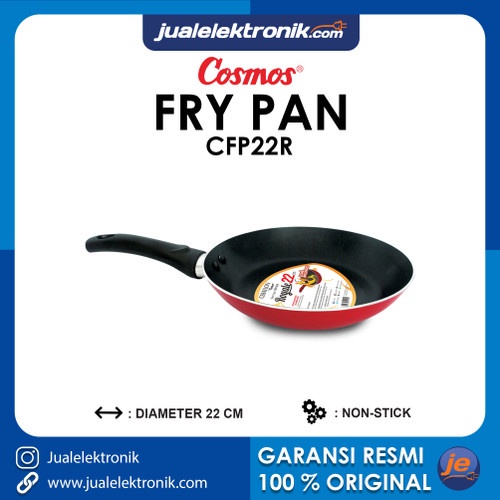 COSMOS Panci Penggorengan / Wajan Teflon Anti Lengket 22 Cm / Fry Pan CFP 22 R