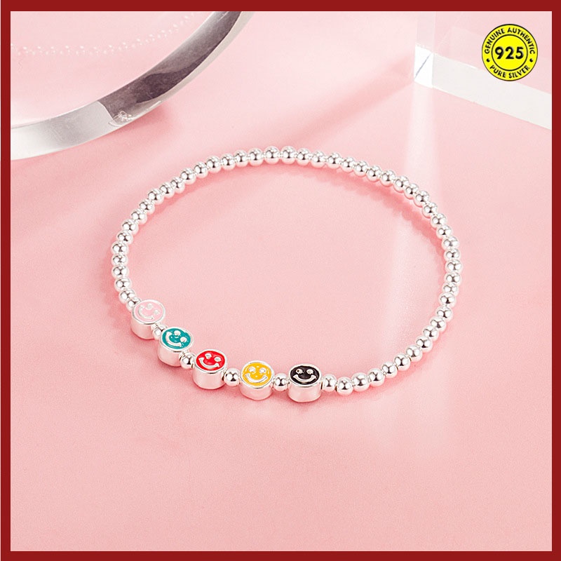 Gelang Tangan Rantai Aksen Smiley Face Lucu Untuk Wanita U1008
