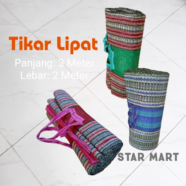 Tikar Lipat 3 x 2 meter tikar karpet lantai bahan plastik dan kain
