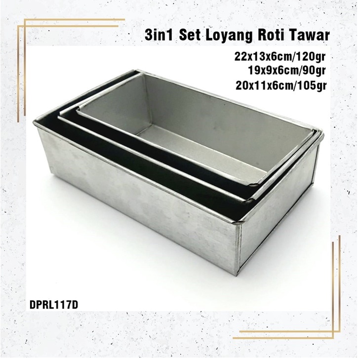 [Set 3's &amp; Ecer] Loyang Roti/Loyang Kue 19x9x6cm/20x9x6cm/22x13x6cm