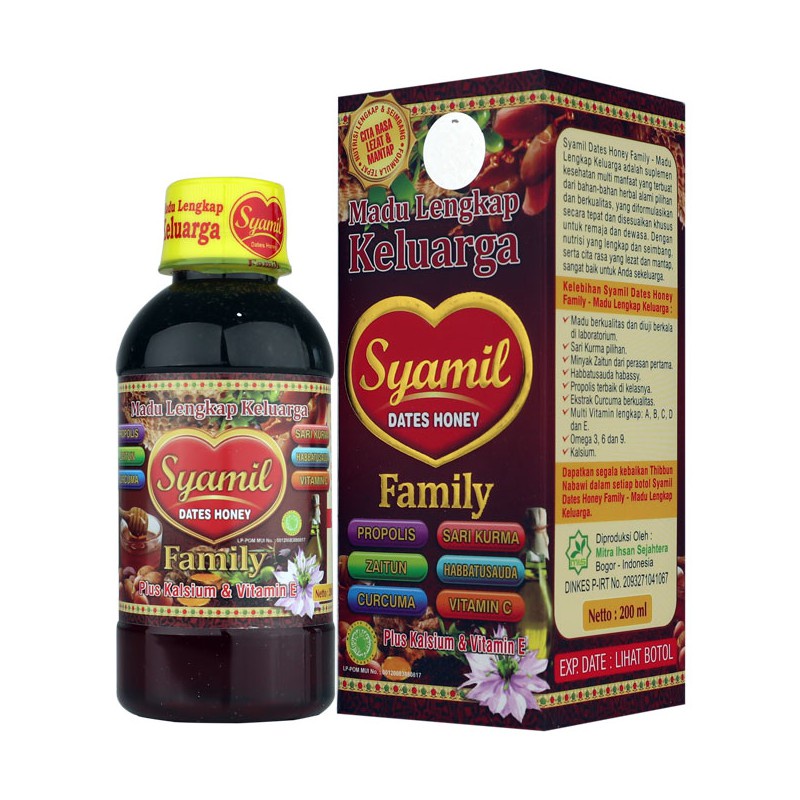 MADU KELUARGA SYAMIL FAMILY DATES HONEY HERBAL 200 ML