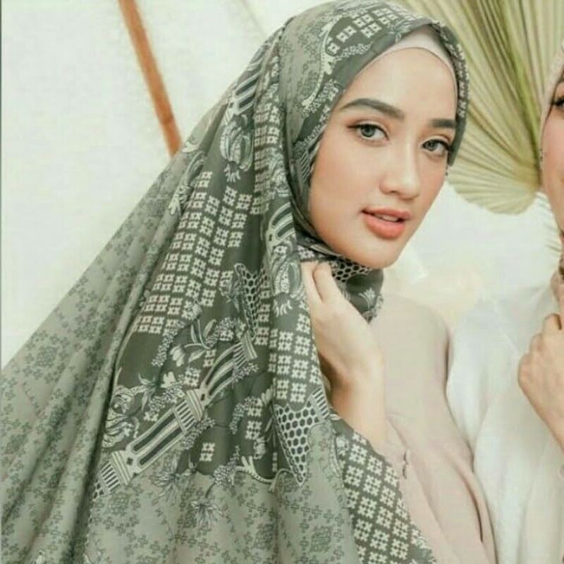 JILBAB VOAL MOTIF LASERCUT MURAH hijau mint (Realpict geser)