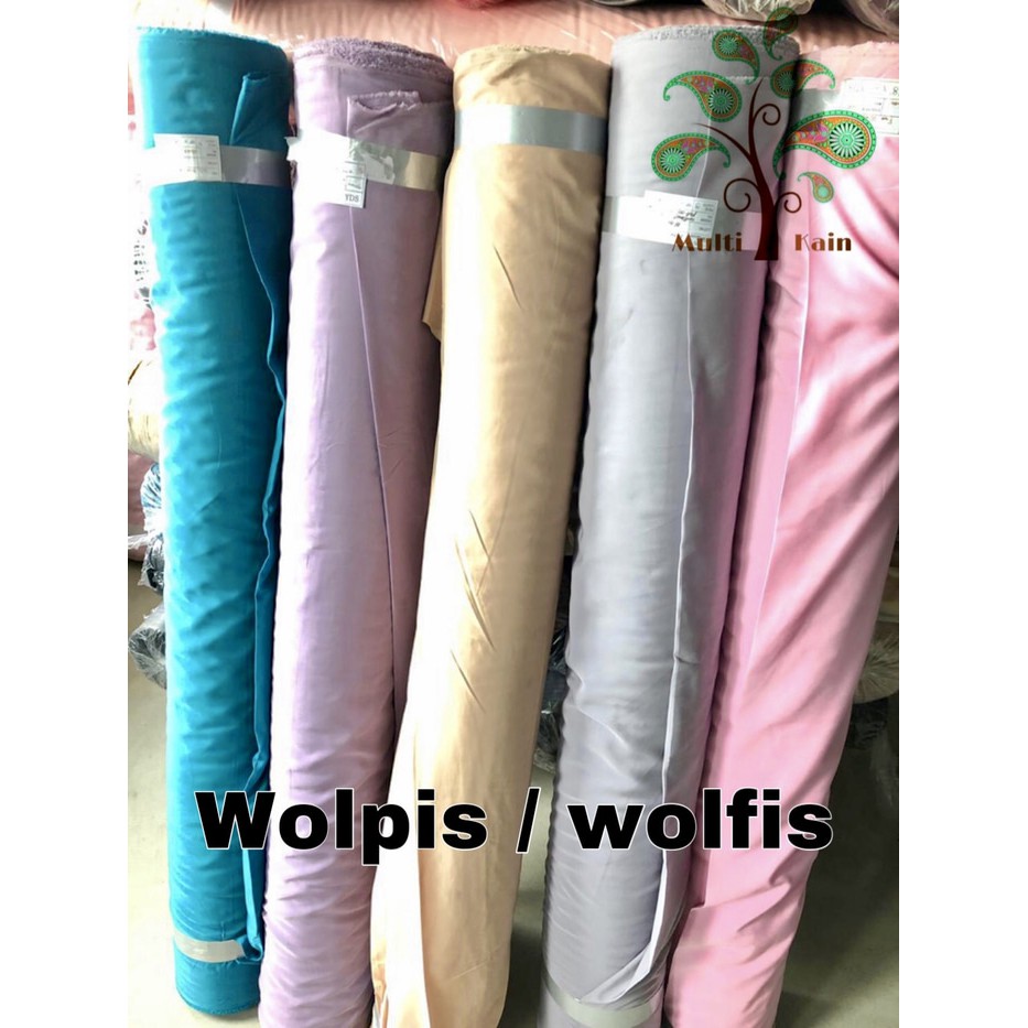 Bahan Kain Wolpis Wolfis Wolpeach Woolpeach Monalisa Bsy Polos Shopee Indonesia