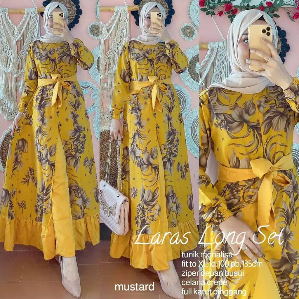 Laras Set Setelan Baju Muslim Waita 2in1 Pakaian Wanita