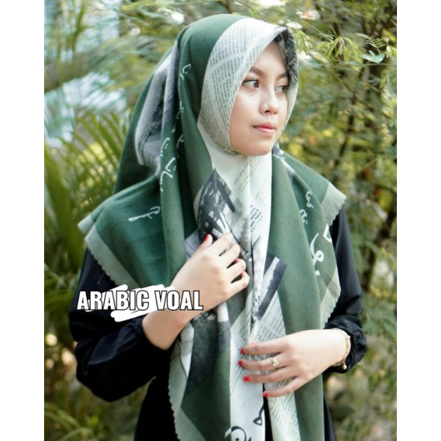Jilbab Koran Arab Arabic  Voal Army  bukan LI Scarf
