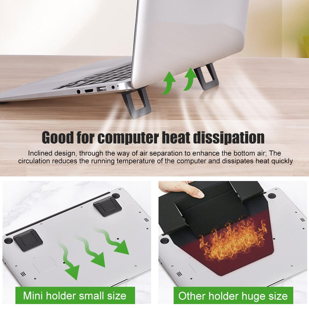 1 Pasang Bracket Stand Base Pendingin Laptop / Notebook Universal Mini Portable Adjustable Bisa Dilipat