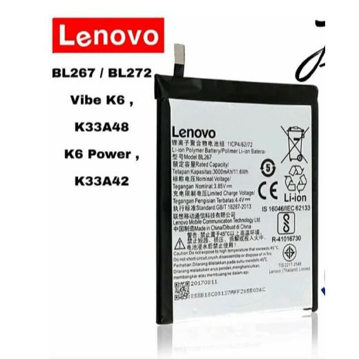 Battery Batre Baterai LENOVO BL272 , BL-272 , K6 Power , K33A42 BL267
