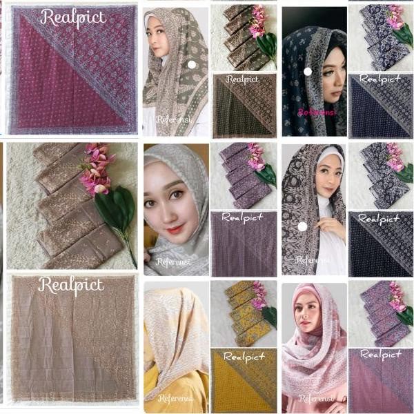 ➶ Harga Grosir Kerudung Segiempat Denai Voal Motif Voal Premium Terbaru ➸