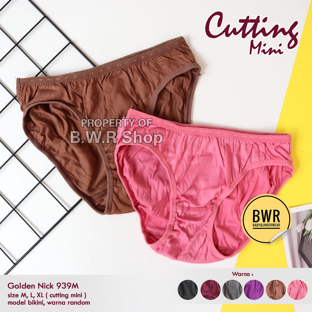 CD Golden Nick 939 MINI / Celana Dalam Wanita Dewasa Karet Kecil Warna Gelap | Bwr