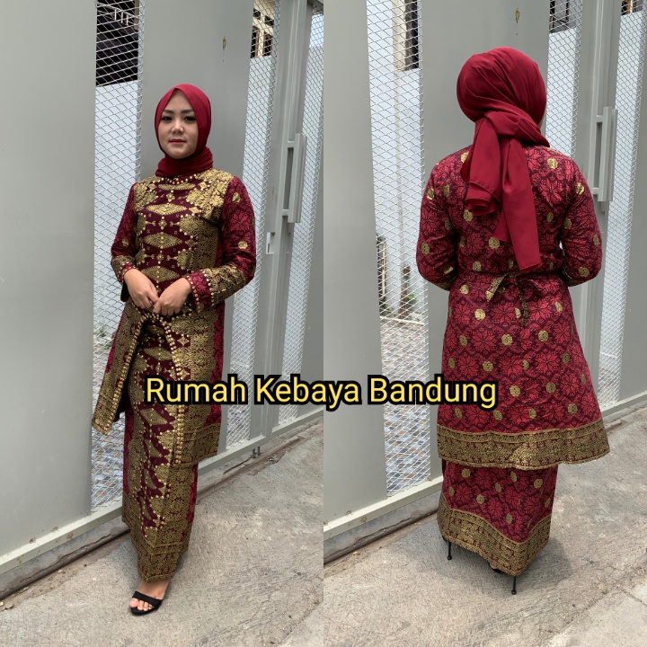 SETELAN DIANDRA SONGKET KURUNG + ROK BATIK JUPRI RUMAH KEBAYA BANDUNG BATIK COUPLE SONGKET PALEMBANG RUMAH SONGKET BANDUNG