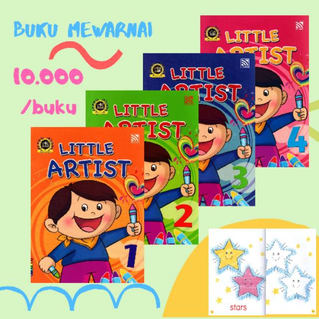 Buku Aktivitas Anak Little Artist Mewarnai Menggambar PAUD TK SD Buku Import