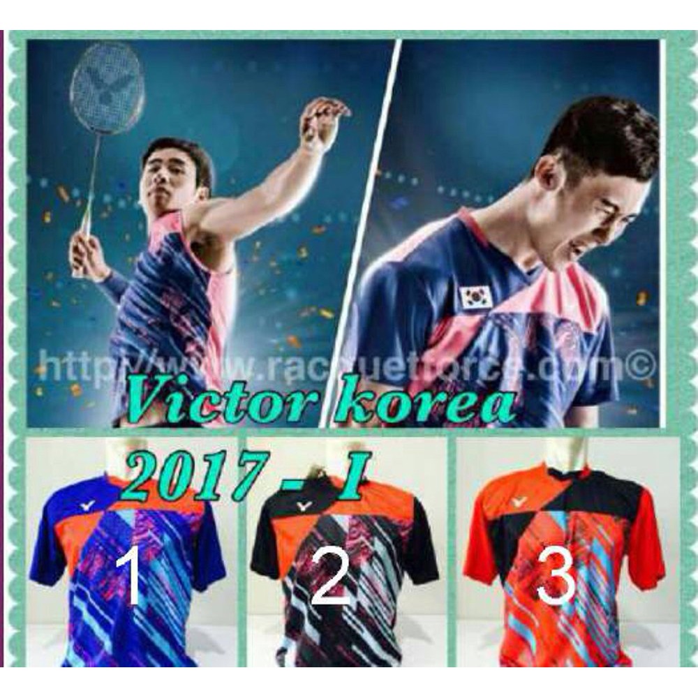 Kaos Baju Badminton Bulutangkis Victor Team Korea 2017 Lokal Favorit