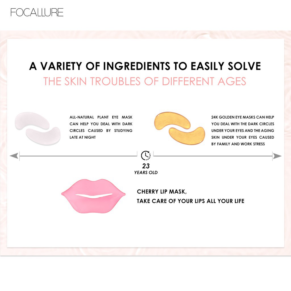 (READY&amp;ORI) Focallure Collagen Crystal 24K Gold Pure Luxury Eye Lip Mask FA-SC01 MASKER MATA BIBIR