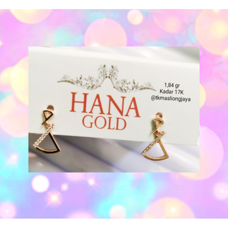 Anting Hana Gold kadar 17K / Giwang Rose Gold Kadar 17K