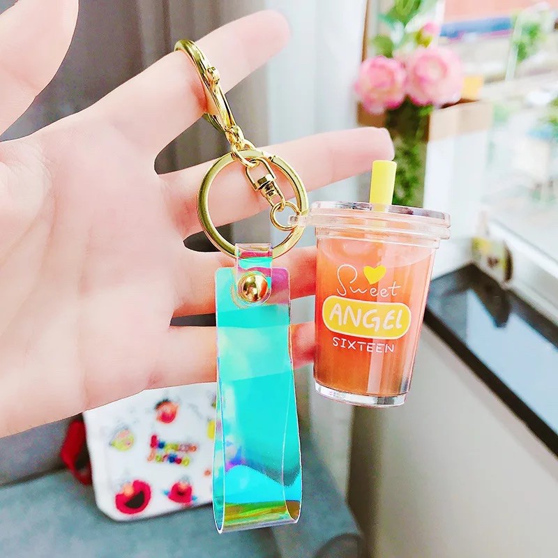 BOBA KEYCHAIN / GANTUNGAN KUNCI MILK TEA PEARL / GANTUNGAN LUCU /UNIK-Fruit Punch
