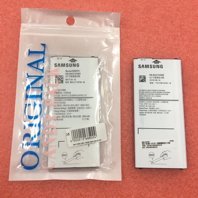BATTERY GALAXY A5 2016 A510F / BATERAI SAMSUNG A510 / BATRE SAMSUNG A5 2016 EB-BA510ABE ORI