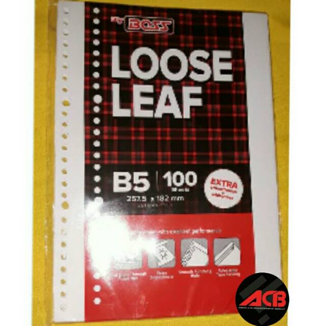 

Loose Leaf Isi Binder Polos B5 100 L-A5-100P Murah (Acb Berkah Stationery)