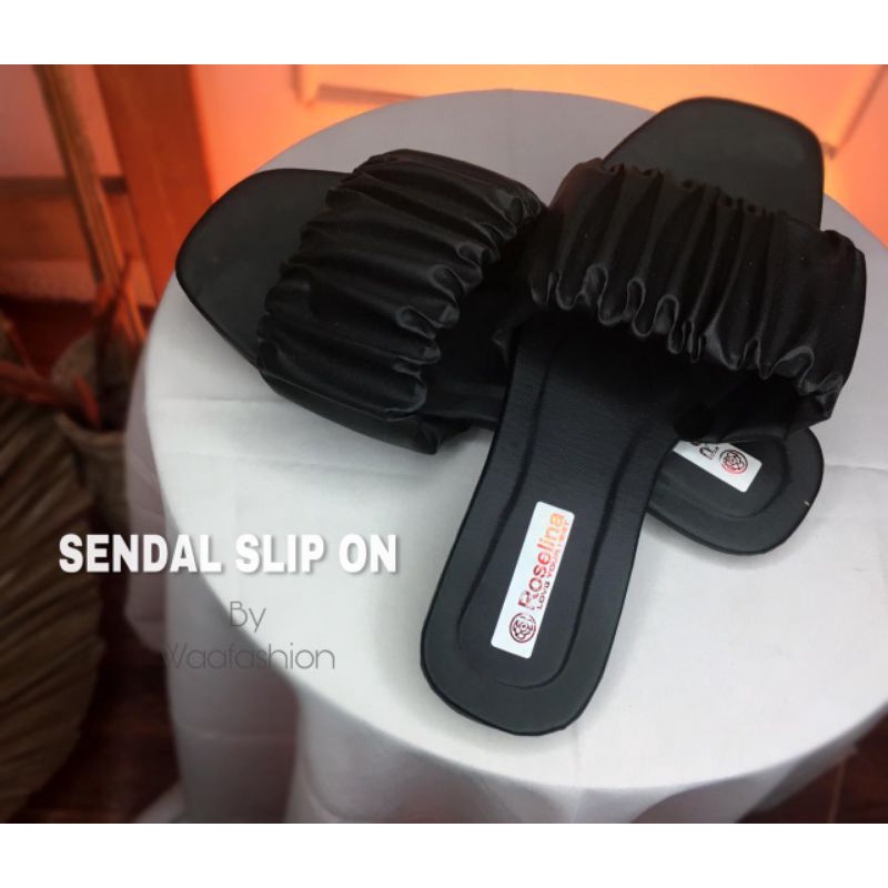 Sandal Wanita Terbaru Slip sandal slip on sandal wanita terbaru murah kekinian Sandal Teplek Wanita-1