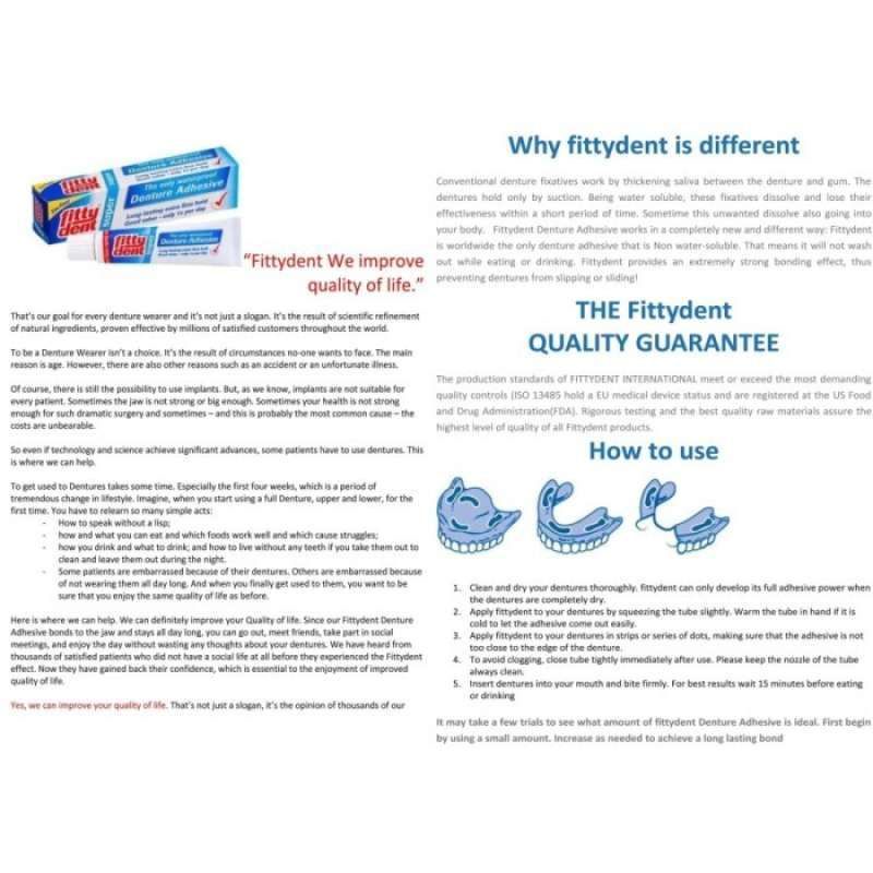 Fittydent Fitty Dent Denture Adhesive Lem Perekat Gigi Palsu Tiruan