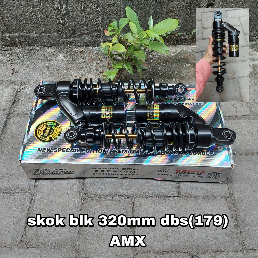 SKOK SHOCK SHOCKBREAKER BELAKANG 320MM (179) HITAM TABUNG DBS