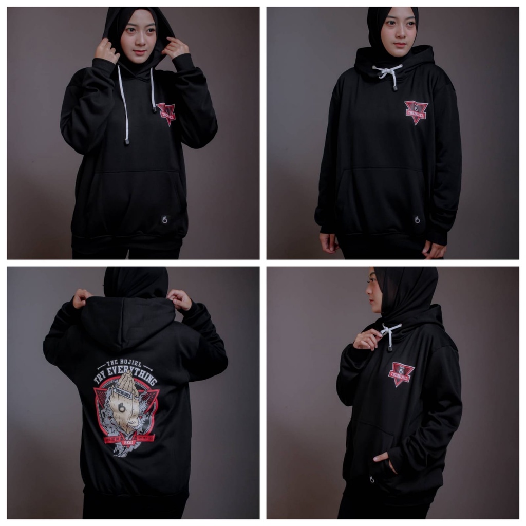 Jaket hoodie pria katun fleece