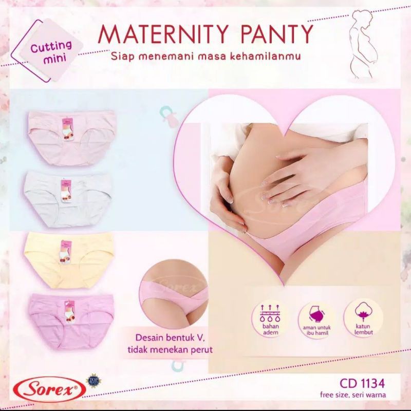 Sorex Celana Dalam Wanita Hamil Polos Maternity Panty Cutting Mini 1134