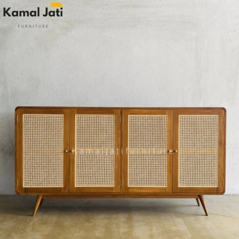 Drawer Cabinet Jati Rotan (bufet rotan,lemari rotan)