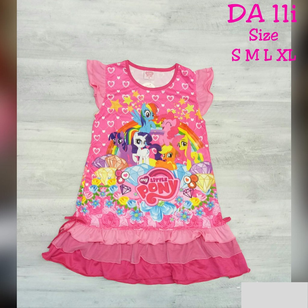 Dress little pony pakaian anak perempuan DA11i fashion daster casual baju tidur terusan baby doll