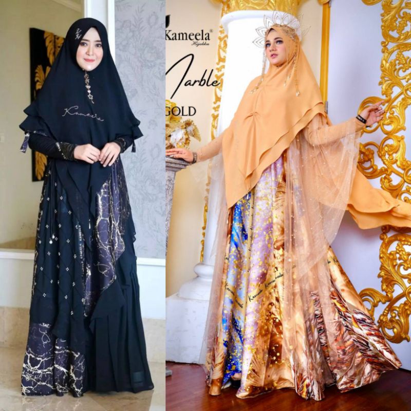 Marble Black n Marble gold by kameela hijabku