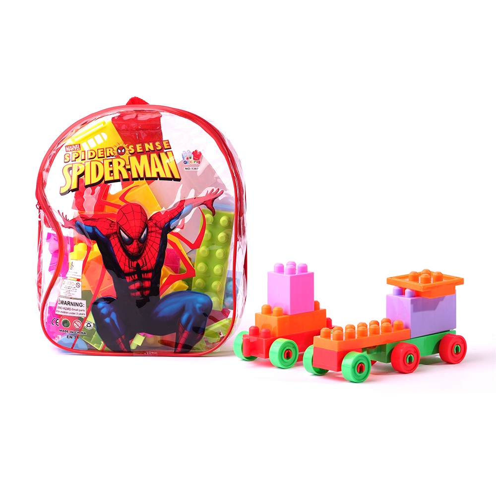 Mainan Edukasi Anak Lego Block Bricks Tas Spiderman Laki Laki 1367