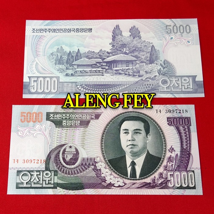 KUNO-UANG- UANG ASING 5000 WON KOREA UTARA -UANG-KUNO.
