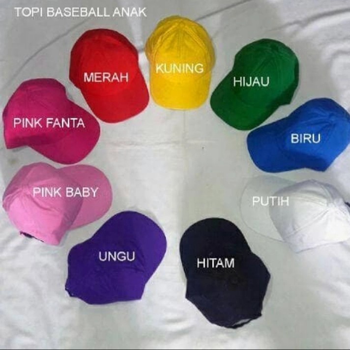Topi Baseball Anak Warna Bordir Nama Suka suka Bahan Kanvas Rafel