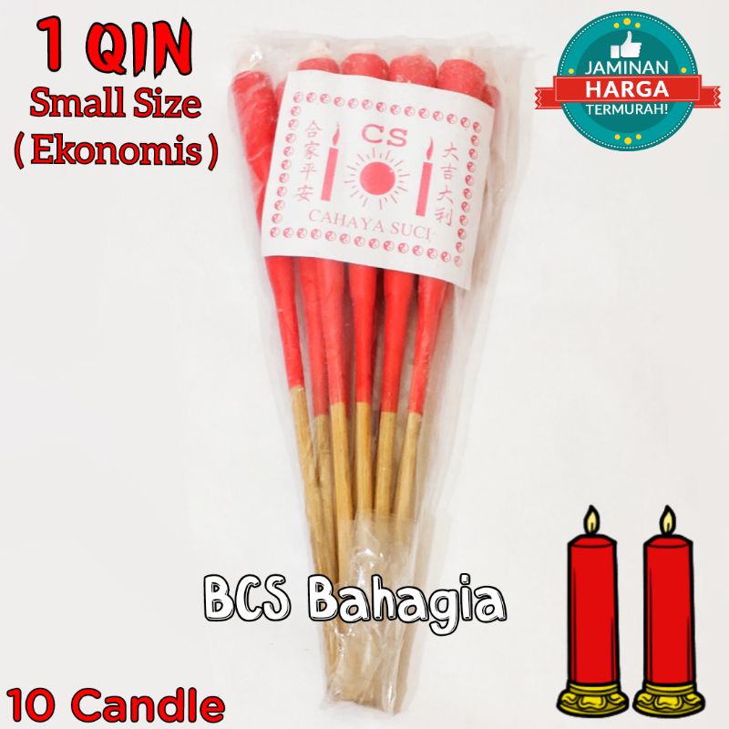 Lilin Merah Tusuk Sate Kaki Bambu Joss Candle Sembahyang Leluhur Small / Lilin Obor Pantai Cengbeng