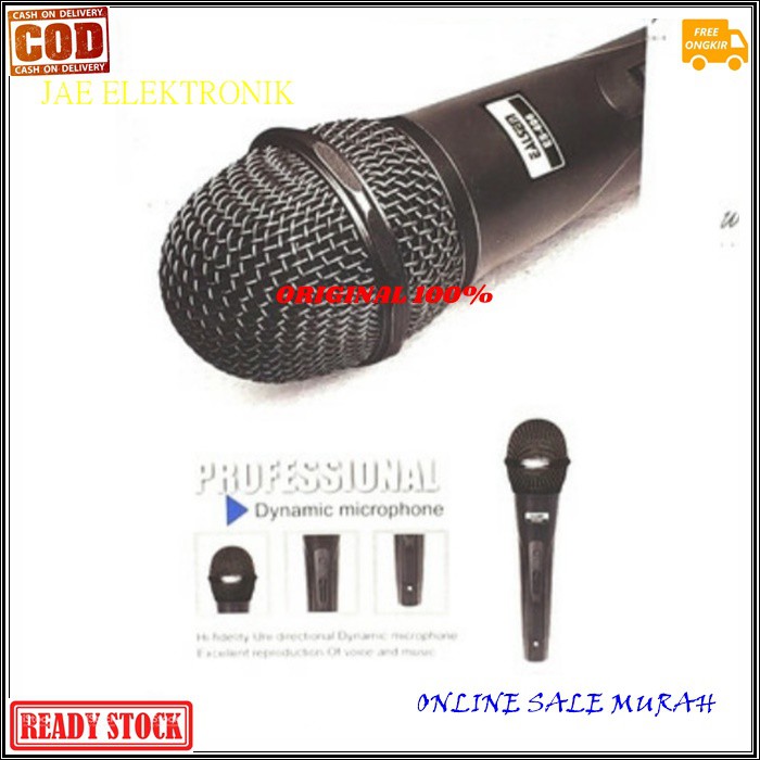 G493 MIC KARAOKE EALSEM ORIGINAL G493 MICROPHONE KABEL DYNAMIC CABLE MIK vocal vokal profesional pro mikrophone musik music audio sistem sound system panggung dj studio  Tidak pakai baterai langsung colok aja  BISA DIGUNAKAN KE SEGALA ALAT AUDIO  Bahan AB