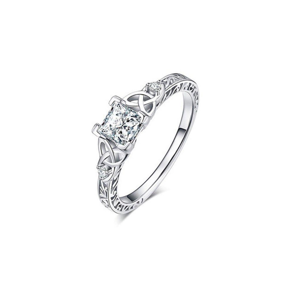 Solighter Cincin Berlian Hadiah Natal Anniversary Wanita Fashion Kesederhanaan925 Sterling Silver