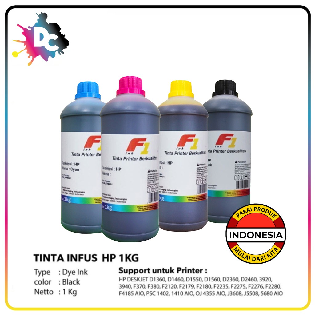 Tinta Refill F1 Isi Ulang Infus Printer HP 1kg