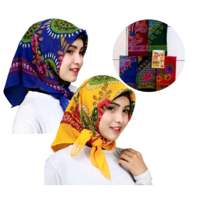 1 lusin kerudung cts dalaman hijab kerudung segi empat murah cocok untuk oleh oleh haji umroh