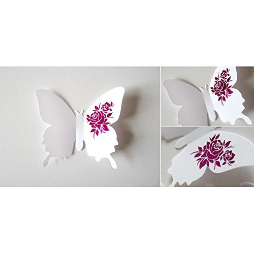 HIASAN DINDING KUPU2 WHITE ROSE NON MAGNET | TEMPELAN KULKAS | BUTTERFLY 3D | HIASAN DINDING KUPU KU