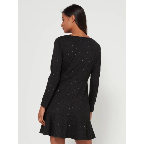 Gap ponte fit n flare longsleeve black polkadot Gold dres