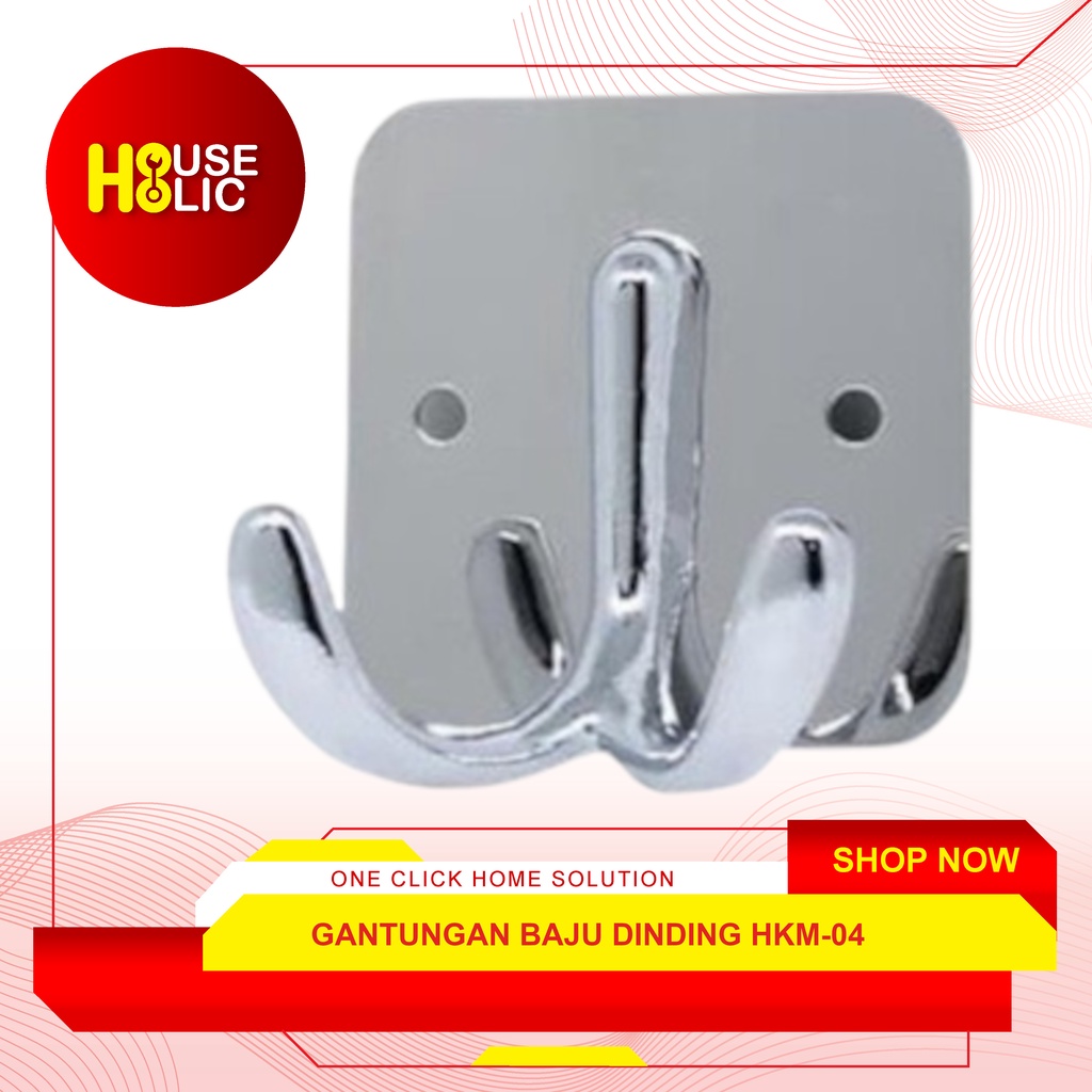 Gantungan Baju Dinding / Kapstok Hook HKM-04 / Double Hook