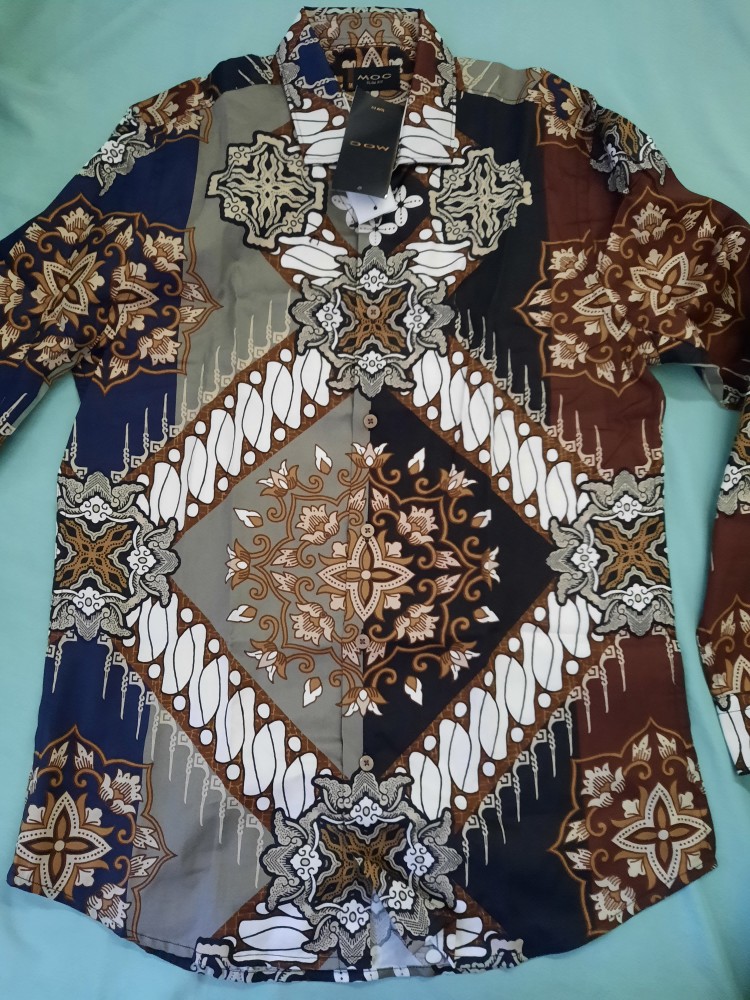 Moc Kemeja Batik Lengan Panjang Slim Fit Mahesa-brown
