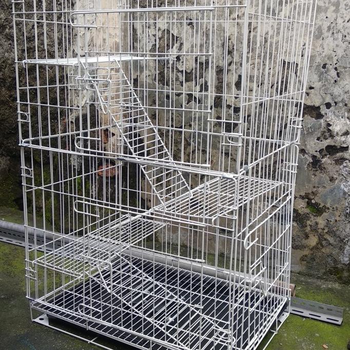 kandang lipat besi kucing anjing monyet musang burung size L